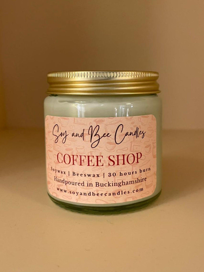 Soy wax, Bee Wax, Coffee Cake fragrance oil candle