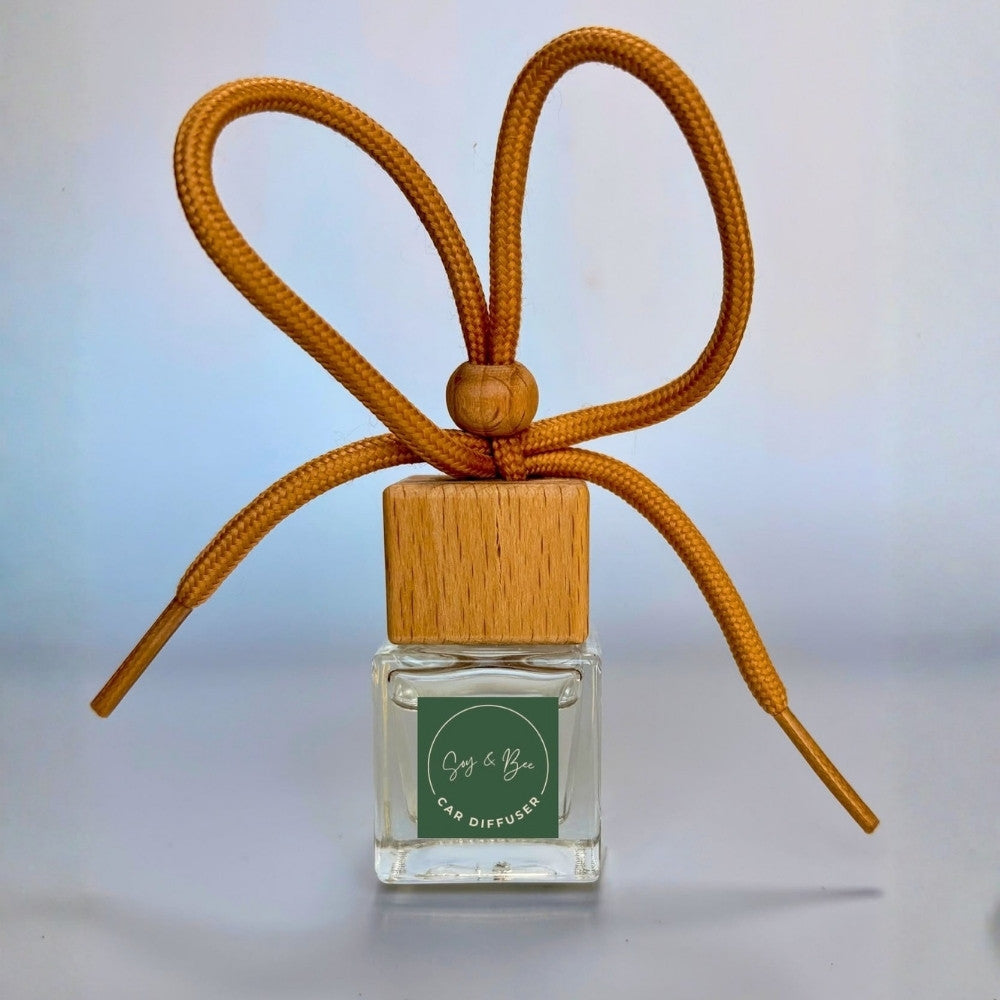 Wooden diffuser with a rope on a light gray background