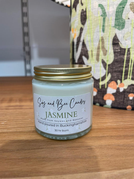 Soy and bee jasmine candle